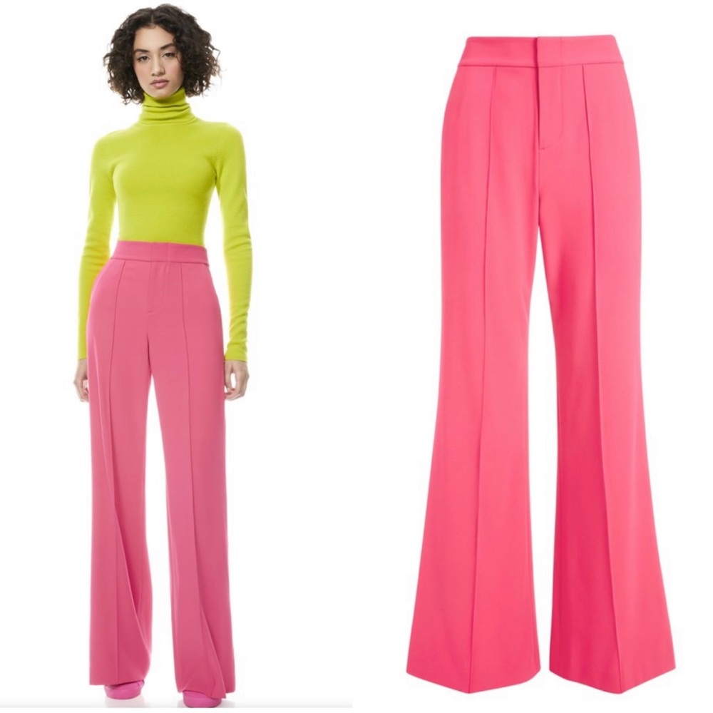 Alice + Olivia Vibrant Pink Wide-Leg Trousers